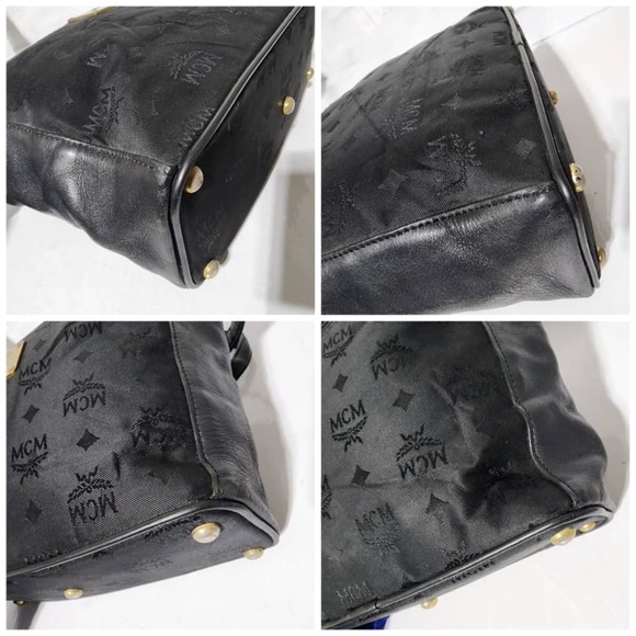 Authentic MCM Vintage Visetos Nylon Shopping Tote Bag Black - Picture 14 of 15